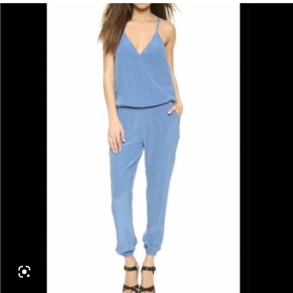 Joie Blue Silk Jumpsuit